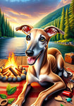 Greyhound Fawn - Best of Breed DCR Summer Camping   Outdoor House and Garden Flag