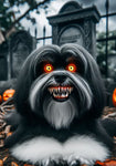 Havanese Black and White- Best of Breed DCR Halloween Outdoor House and Garden Flag