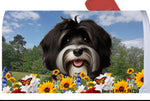 Havanese B/W - Best of Breed Summer Flowers Mailbox Cover Hi-Grade Vinyl 6" x 19"