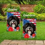 Havanese B/W - Best of Breed  Patriotic I All-American Outdoor House and Garden Flag