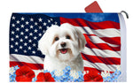 Havanese Cream - Best of Breed Patriotic Mailbox Cover Hi-Grade Vinyl 6" x 19"