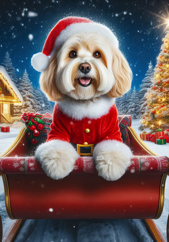 Havanese Cream- Best of Breed DCR Christmas Outdoor House and Garden Flag