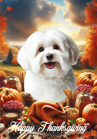 Havanese Cream - Best of Breed  Thanksgiving Outdoor House and Garden Flag