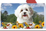 Havanese Cream - Best of Breed Summer Flowers Mailbox Cover Hi-Grade Vinyl 6" x 19"