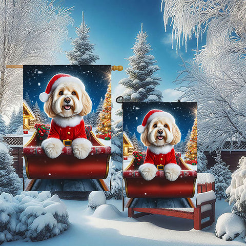 Havanese Cream- Best of Breed DCR Christmas Outdoor House and Garden Flag