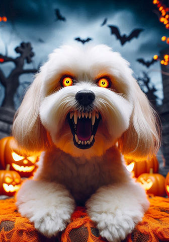 Havanese Cream- Best of Breed DCR Halloween Outdoor House and Garden Flag