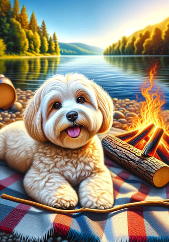 Havanese Cream- Best of Breed DCR Summer Camping   Outdoor House and Garden Flag