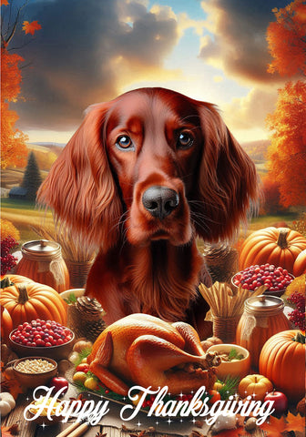 Irish Setter - Best of Breed  Thanksgiving Outdoor House and Garden Flag