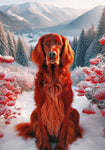 Irish Setter -  Best of Breed DCR Winter Berries Outdoor House and Garden Flag