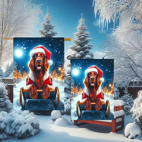 Irish Setter -  Best of Breed DCR Christmas Outdoor House and Garden Flag