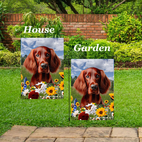 Irish Setter - Best of Breed  Summer Fields Outdoor House and Garden Flag