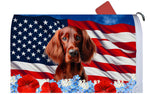 Irish Setter - Best of Breed Patriotic Mailbox Cover Hi-Grade Vinyl 6" x 19"