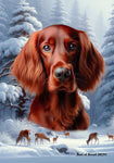 Irish Setter - Best of Breed  Winter Wonderland Outdoor House and Garden Flag