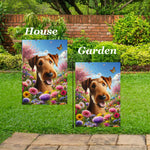 Irish Terrier - Best of Breed  Spring Butterflies Outdoor House and Garden Flag
