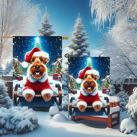 Irish Terrier -  Best of Breed DCR Christmas Outdoor House and Garden Flag