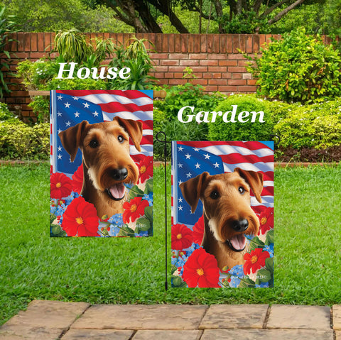 Irish Terrier - Best of Breed  Patriotic I All-American Outdoor House and Garden Flag