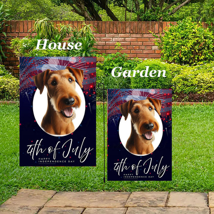 Irish Terrier - Best of Breed  Independence Day July 4th Fourth of July   Outdoor House and Garden Flag