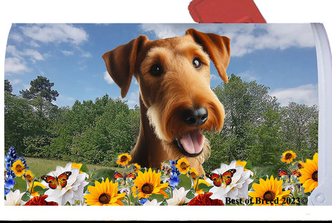 Irish Terrier - Best of Breed Summer Flowers Mailbox Cover Hi-Grade Vinyl 6" x 19"