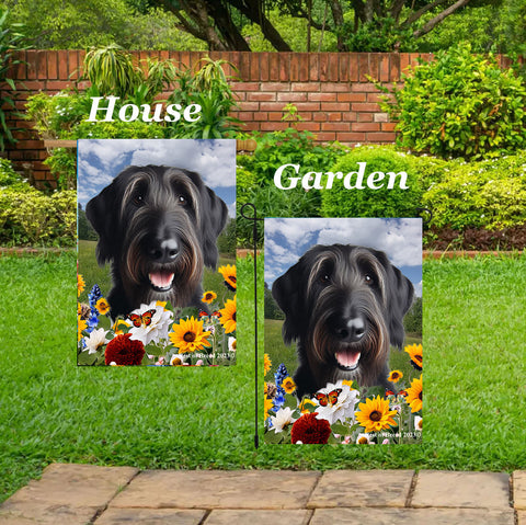 Irish Wolfhound Black - Best of Breed  Summer Fields Outdoor House and Garden Flag