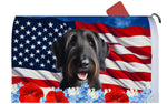 Irish Wolfhound Black - Best of Breed Patriotic Mailbox Cover Hi-Grade Vinyl 6" x 19"