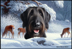 Irish Wolfhound Black - Best of Breed Winter Wonderland Floor Mat Tufted Loop 18" x 27"