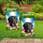 Irish Wolfhound Black - Best of Breed  Summer Butterflies Outdoor House and Garden Flag