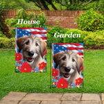 Irish Wolfhound Fawn -  Best of Breed  Patriotic I All-American Outdoor House and Garden Flag
