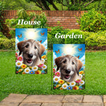 Irish Wolfhound Fawn -  Best of Breed  Summer Butterflies Outdoor House and Garden Flag