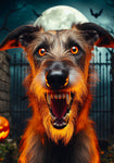 Irish Wolfhound Fawn -  Best of Breed DCR Halloween Outdoor House and Garden Flag