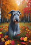 Irish Wolfhound Grey -  Best of Breed DCR Falling Leaves Outdoor Flag