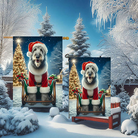 Irish Wolfhound Grey -  Best of Breed DCR Christmas Outdoor House and Garden Flag