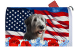 Irish Wolfhound Grey - Best of Breed Patriotic Mailbox Cover Hi-Grade Vinyl 6" x 19"