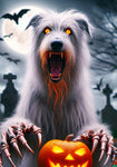 Irish Wolfhound White -  Best of Breed DCR Halloween Outdoor House and Garden Flag