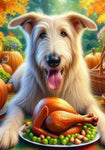 Irish Wolfhound White -  Best of Breed DCR Thanksgiving Outdoor House and Garden Flag