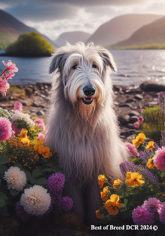 Irish Wolfhound White -  Best of Breed DCR Spring House and Garden Flag