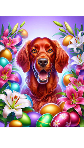 Irish Setter -  Best of Breed DCR Easter Holiday    Outdoor House and Garden Flag