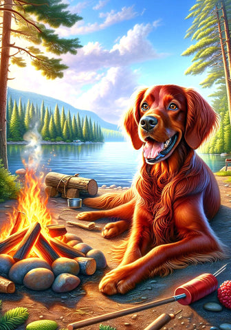Irish Setter -  Best of Breed DCR Summer Camping   Outdoor House and Garden Flag