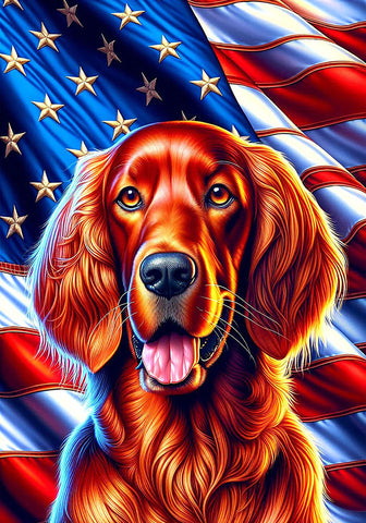 Irish Setter -  Best of Breed DCR Patriotic III   Outdoor House and Garden Flag
