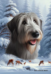 Irish Wolfhound Grey - Best of Breed  Winter Wonderland Outdoor House and Garden Flag