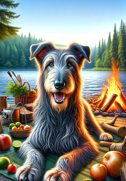 Irish Wolfhound Grey -  Best of Breed DCR Summer Camping   Outdoor House and Garden Flag