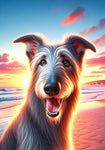 Irish Wolfhound Grey -  Best of Breed DCR Summer Sunset Outdoor House and Garden Flag