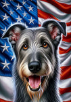 Irish Wolfhound Grey -  Best of Breed DCR Patriotic III   Outdoor House and Garden Flag