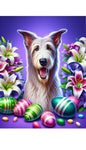 Irish Wolfhound White -  Best of Breed DCR Easter Holiday    Outdoor House and Garden Flag