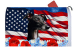 Italian Greyhound Black/White - Best of Breed Patriotic Mailbox Cover Hi-Grade Vinyl 6" x 19"