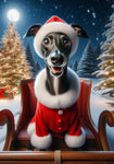 Italian Greyhound Black -  Best of Breed DCR Christmas Outdoor House and Garden Flag