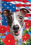 Italian Greyhound Fawn/White - Best of Breed  Patriotic I All-American Outdoor House and Garden Flag