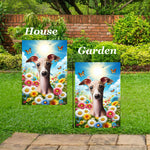 Italian Greyhound Fawn/White - Best of Breed  Summer Butterflies Outdoor House and Garden Flag