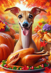 Italian Greyhound Fawn -  Best of Breed DCR Thanksgiving Outdoor House and Garden Flag