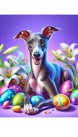 Italian Greyhound Blue -  Best of Breed DCR Easter Holiday    Outdoor House and Garden Flag