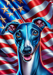 Italian Greyhound Blue -  Best of Breed DCR Patriotic III   Outdoor House and Garden Flag